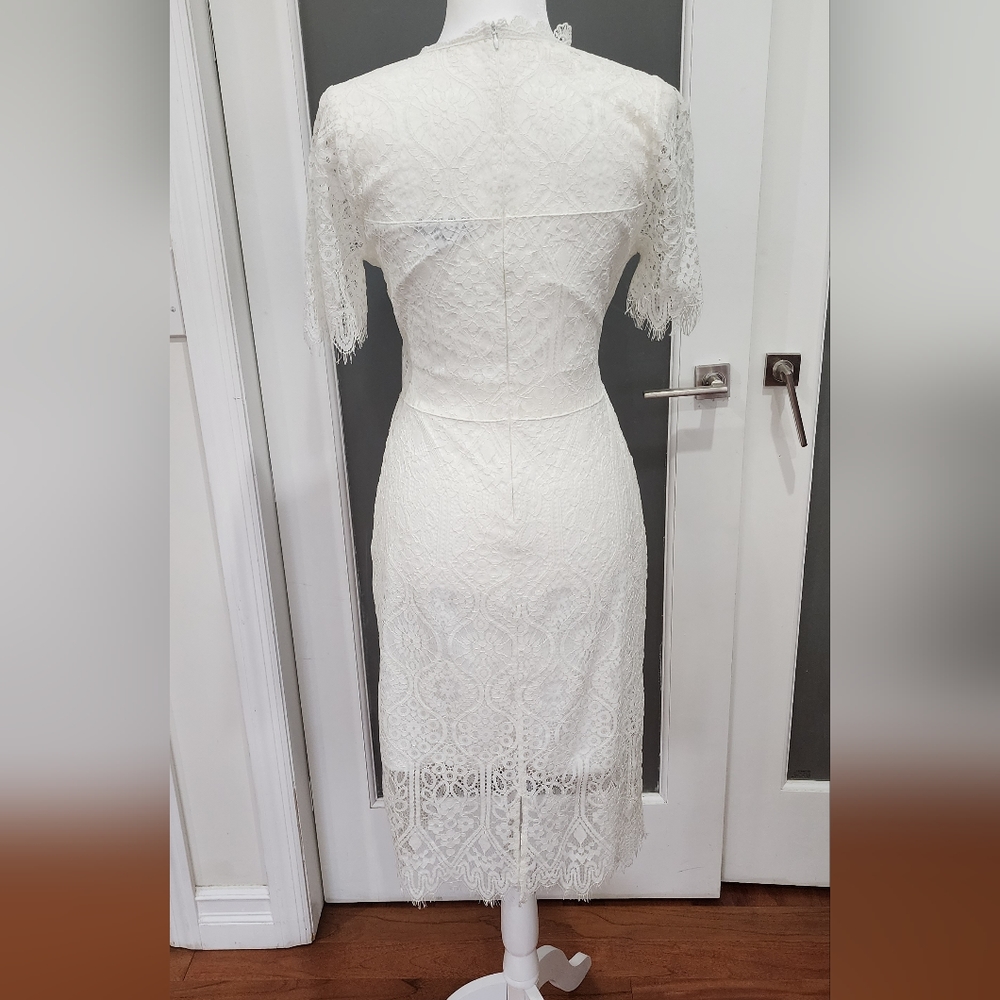 Lace Ivory Midi Dress - Picture 5 of 11